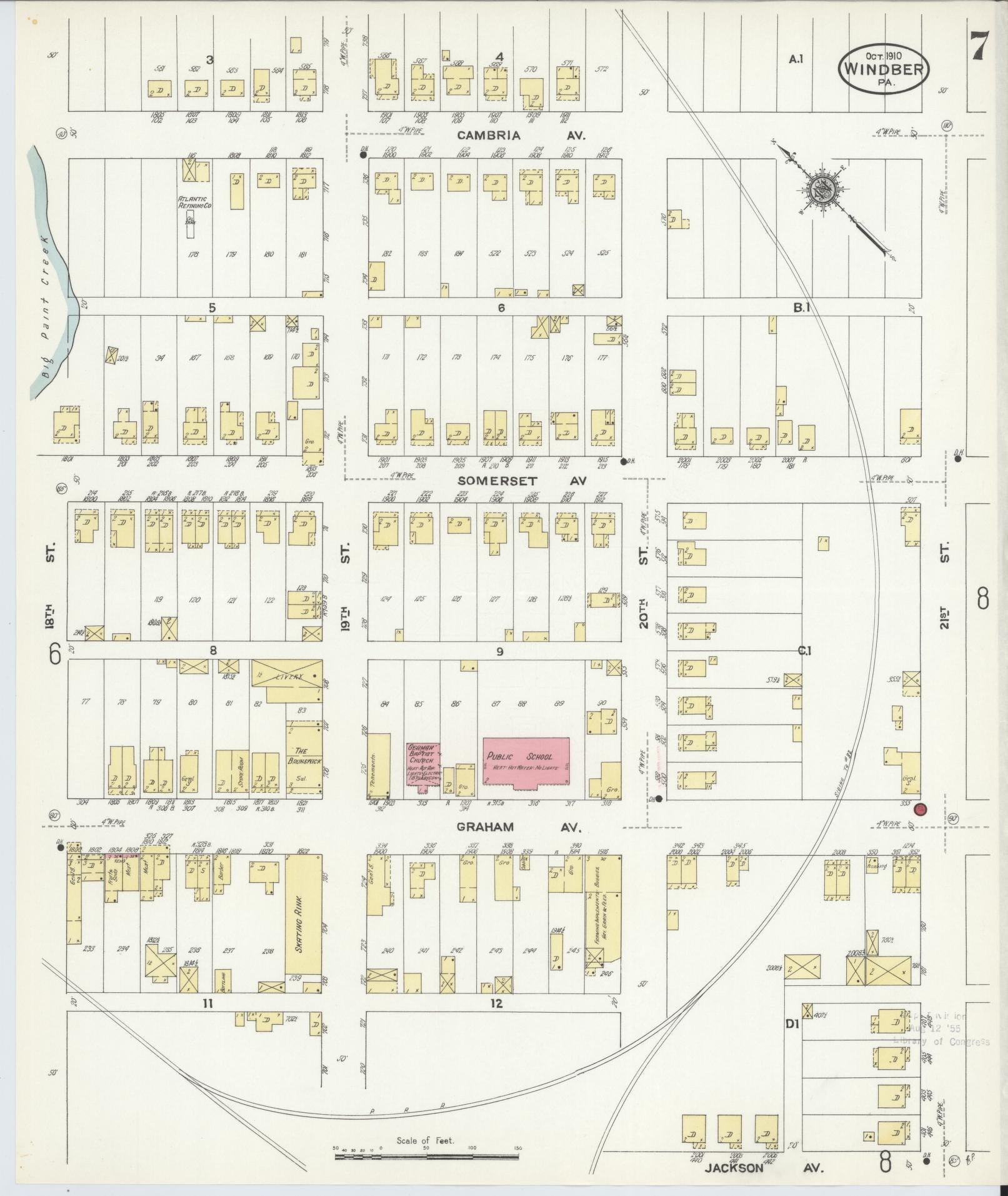 Sanborn Fire Insurance Map from Windber, Somerset County, Pennsylvania (1910), Sheet #0007 - Complete Map Set gallery image, historic Sanborn map, vintage wall art, Pennsylvania Pennsylvania