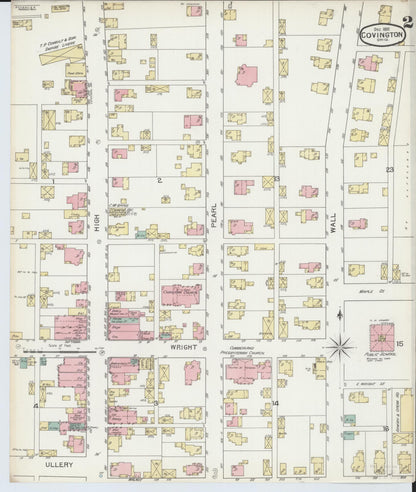 Sanborn Fire Insurance Map from Covington, Miami County, Ohio (1892), Sheet #0002 - Historic Sanborn Fire Insurance Map Print, vintage old map wall art, antique decor, genealogy gift, Ohio Ohio map
