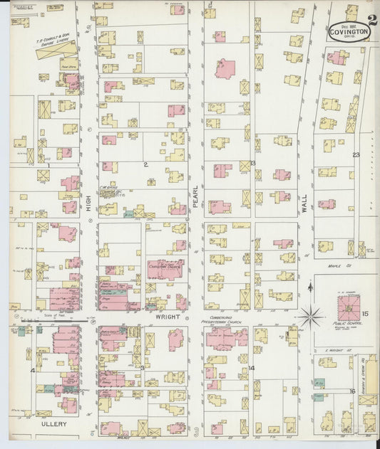 Sanborn Fire Insurance Map from Covington, Miami County, Ohio (1892), Sheet #0002 - Historic Sanborn Fire Insurance Map Print, vintage old map wall art, antique decor, genealogy gift, Ohio Ohio map
