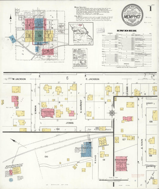 Sanborn Fire Insurance Map from Memphis, Scotland County, Missouri. (1921) – Historic Sanborn Fire Insurance Map Print