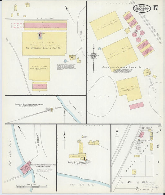 Sanborn Fire Insurance Map from Crookston, Polk County, Minnesota (1913), Sheet #0017 - Historic Sanborn Fire Insurance Map Print, vintage old map wall art, antique decor, genealogy gift, Minnesota Minnesota map
