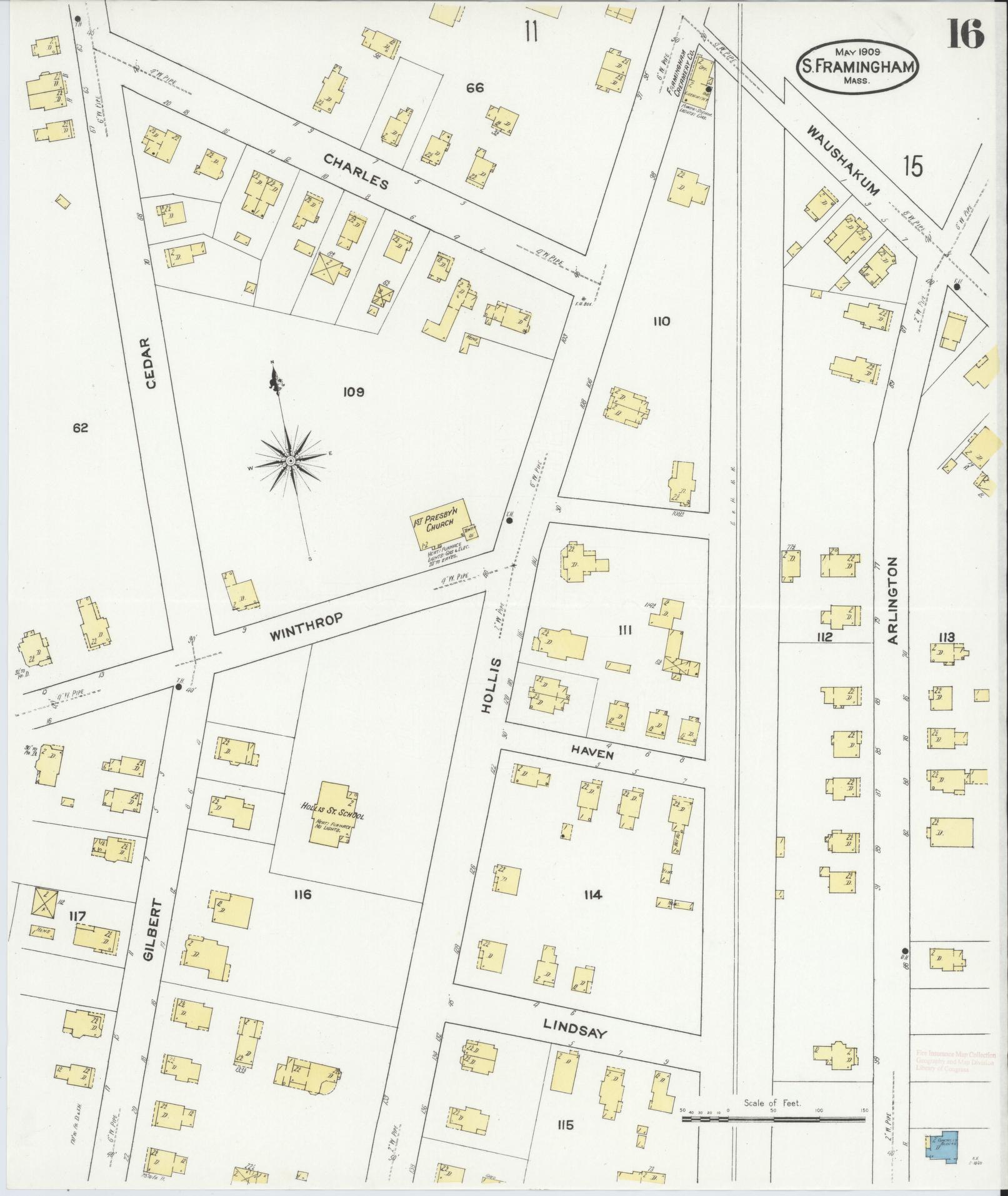 Sanborn Fire Insurance Map from South Farmington, Middlesex County, Massachusetts (1909), Sheet #0016 - Complete Map Set gallery image, historic Sanborn map, vintage wall art, Massachusetts Massachusetts