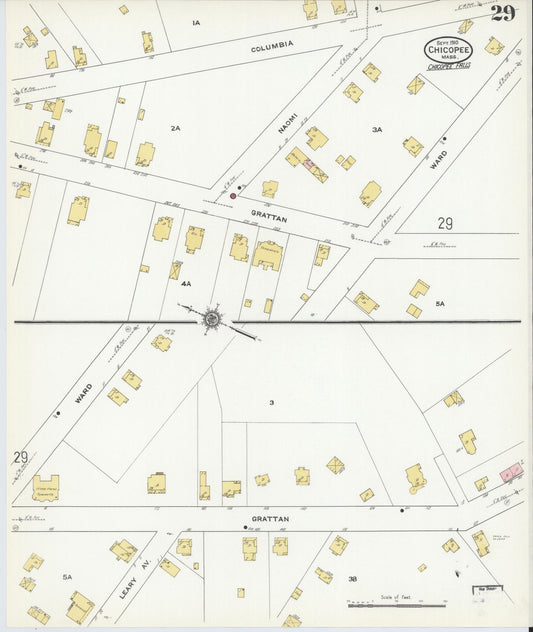 Sanborn Fire Insurance Map from Chicopee, Hampden County, Massachusetts (1910), Sheet #0029 - Historic Sanborn Fire Insurance Map Print, vintage old map wall art, antique decor, genealogy gift, Massachusetts Massachusetts map