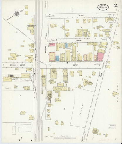 Sanborn Fire Insurance Map from Roscoe, Sullivan County, New York (1911), Sheet #0002 - Complete Map Set gallery image, historic Sanborn map, vintage wall art, New York New York