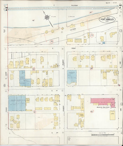 Sanborn Fire Insurance Map from Port Angeles, Clallam County, Washington (1949), Sheet #0007 - Complete Map Set gallery image, historic Sanborn map, vintage wall art, Washington Washington