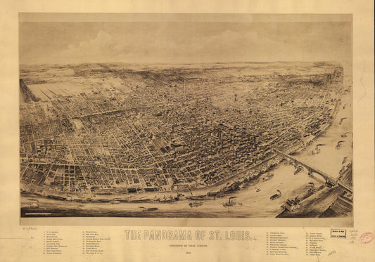 The panorama of St. Louis. (1894) – Historic Bird’s-Eye View Panorama Print