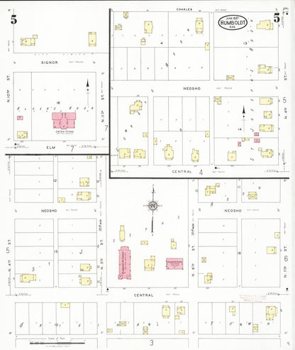 Sanborn Fire Insurance Map from Humboldt, Allen County, Kansas (1927), Sheet #0005 - Complete Map Set gallery image, historic Sanborn map, vintage wall art, Kansas Kansas