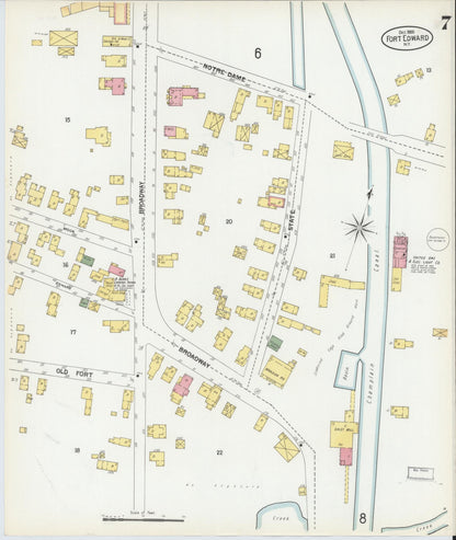 Sanborn Fire Insurance Map from Fort Edward, Washington County, New York (1900), Sheet #0007 - Complete Map Set gallery image, historic Sanborn map, vintage wall art, New York New York