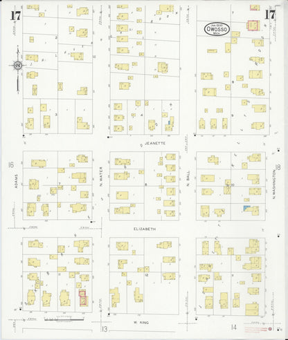 Sanborn Fire Insurance Map from Owosso, Shiawassee County, Michigan (1930), Sheet #0017 - Complete Map Set gallery image, historic Sanborn map, vintage wall art, Michigan Michigan