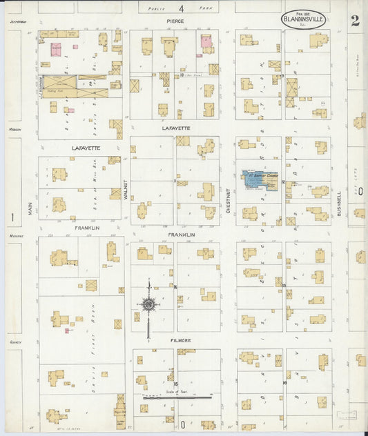 Sanborn Fire Insurance Map from Blandinsville, Mcdonough County, Illinois (1912), Sheet #0002 - Historic Sanborn Fire Insurance Map Print, vintage old map wall art, antique decor, genealogy gift, Illinois Illinois map