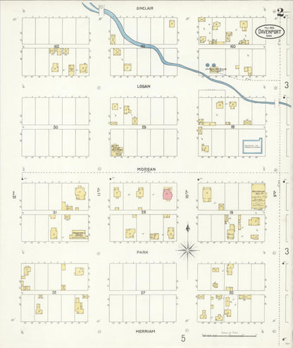 Sanborn Fire Insurance Map from Davenport, Lincoln County, Washington (1902), Sheet #0002 - Complete Map Set gallery image, historic Sanborn map, vintage wall art, Washington Washington