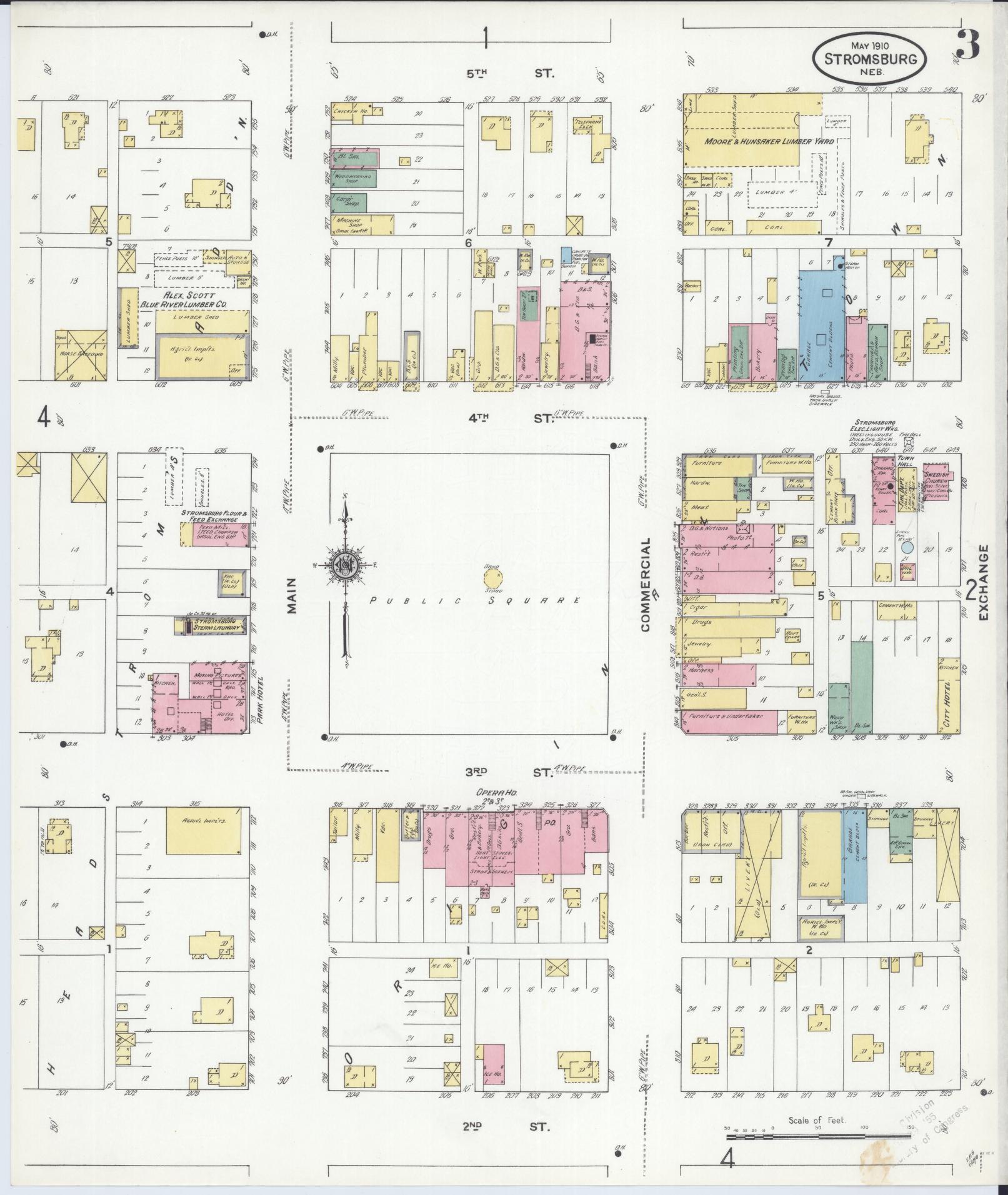 Sanborn Fire Insurance Map from Stromsburg, Polk County, Nebraska (1910), Sheet #0003 - Complete Map Set gallery image, historic Sanborn map, vintage wall art, Nebraska Nebraska