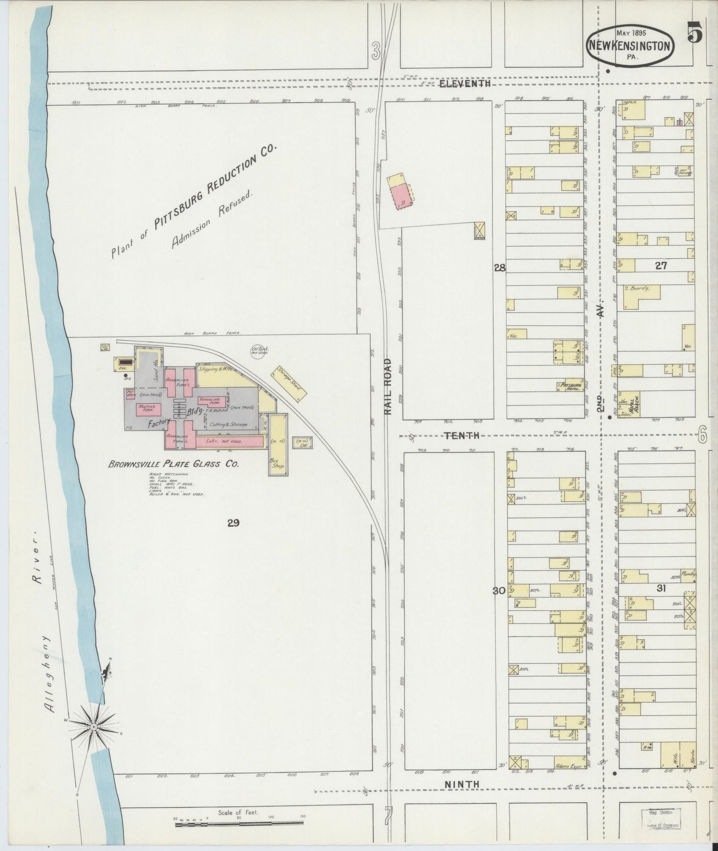Sanborn Fire Insurance Map from New Kensington, Westmoreland County, Pennsylvania (1895), Sheet #0005 - Complete Map Set gallery image, historic Sanborn map, vintage wall art, Pennsylvania Pennsylvania