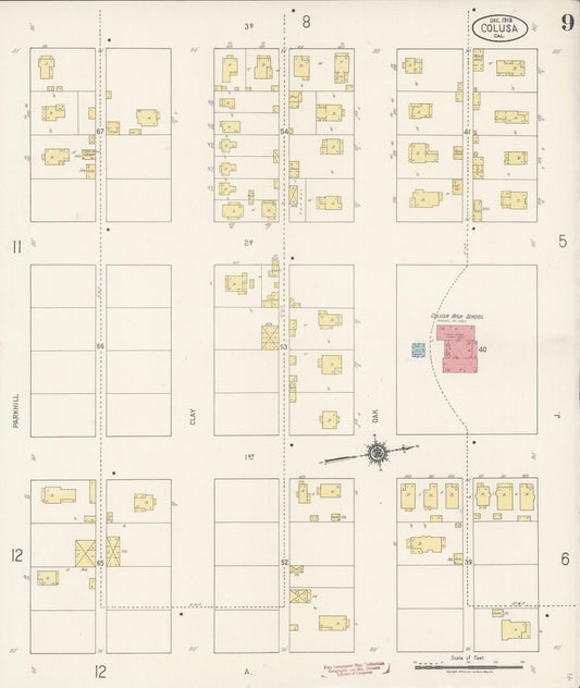 Sanborn Fire Insurance Map from Colusa, Colusa County, California (1918), Sheet #0009 - Historic Sanborn Fire Insurance Map Print, vintage old map wall art, antique decor, genealogy gift, California California map