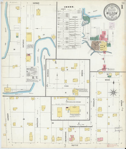 Sanborn Fire Insurance Map from Wilson, Niagara County, New York (1903), Sheet #0001 - Complete Map Set gallery image, historic Sanborn map, vintage wall art, New York New York