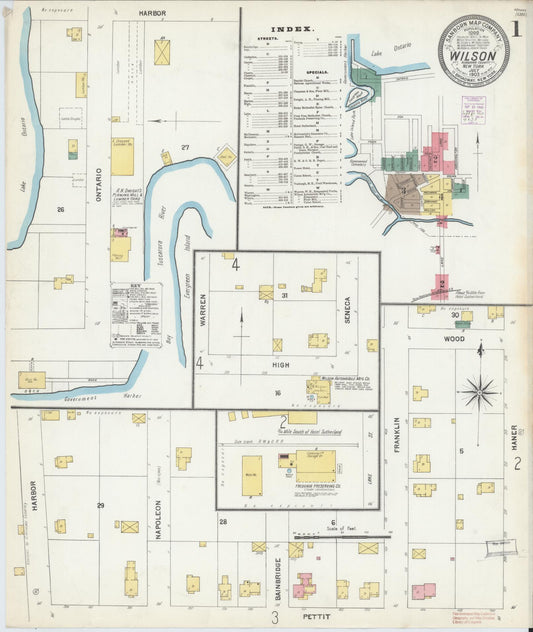 Sanborn Fire Insurance Map from Wilson, Niagara County, New York (1903), Sheet #0001 - Complete Map Set gallery image, historic Sanborn map, vintage wall art, New York New York