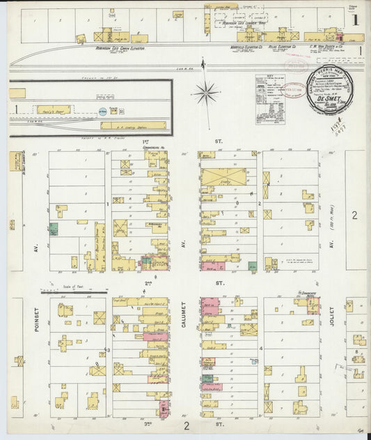Sanborn Fire Insurance Map from De Smet, Kingsbury County, South Dakota (1898), Sheet #0001 - Complete Map Set gallery image, historic Sanborn map, vintage wall art, South Dakota South Dakota