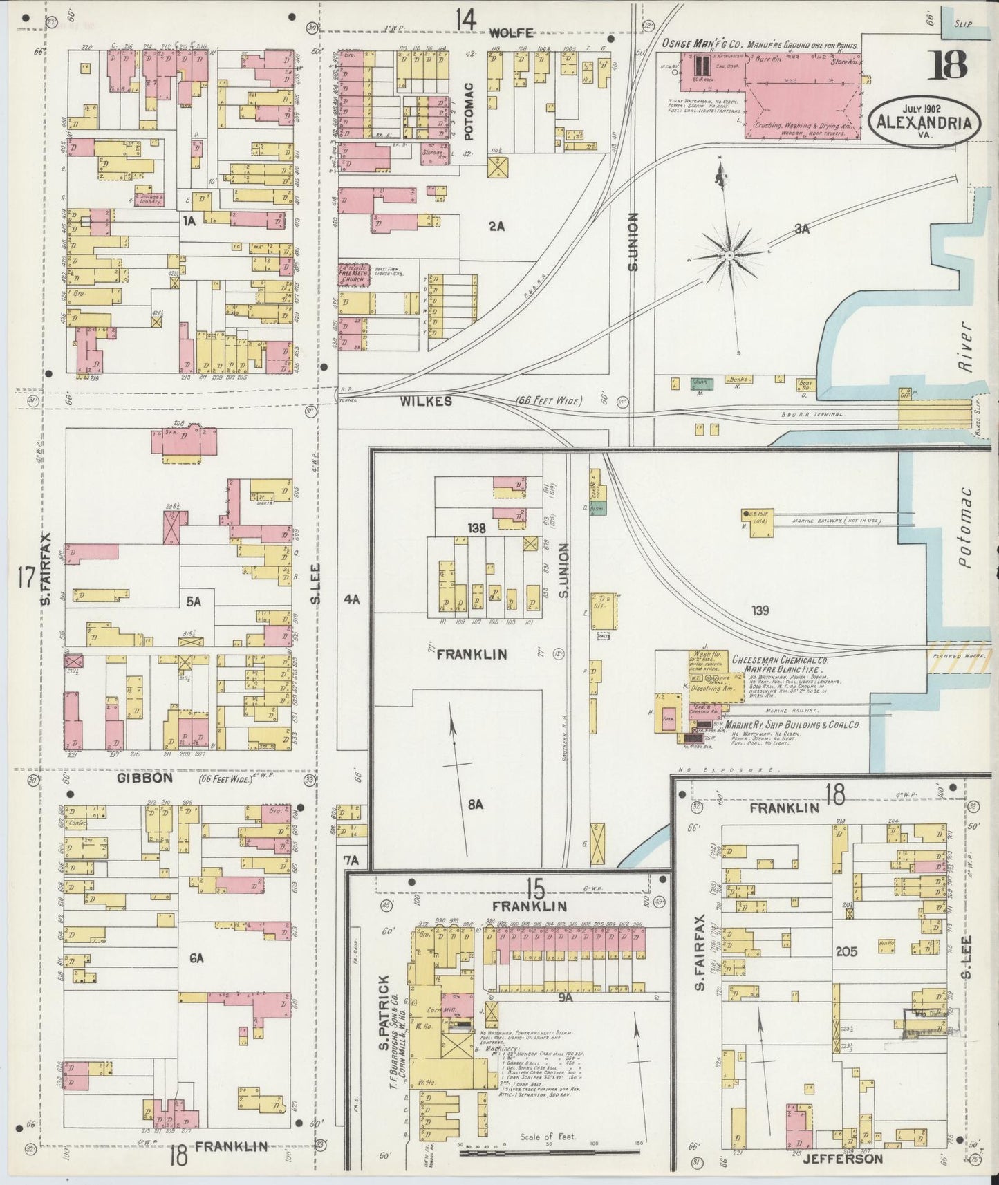 Sanborn Fire Insurance Map from Alexandria, Independent Cities, Virginia (1902), Sheet #0018 - Complete Map Set gallery image, historic Sanborn map, vintage wall art, Virginia Virginia