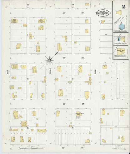Sanborn Fire Insurance Map from Sweetwater, Nolan County, Texas (1902), Sheet #0002 - Complete Map Set gallery image, historic Sanborn map, vintage wall art, Texas Texas