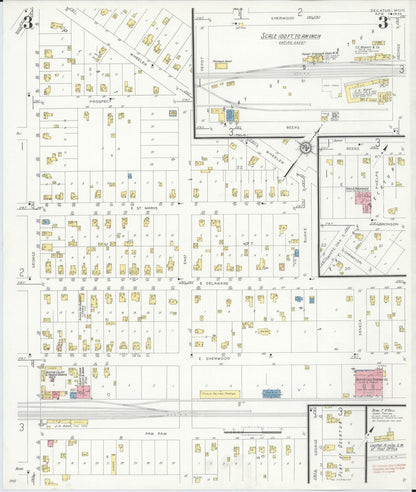 Sanborn Fire Insurance Map from Decatur, Van Buren County, Michigan (1933), Sheet #0003 - Historic Sanborn Fire Insurance Map Print, vintage old map wall art, antique decor, genealogy gift, Michigan Michigan map