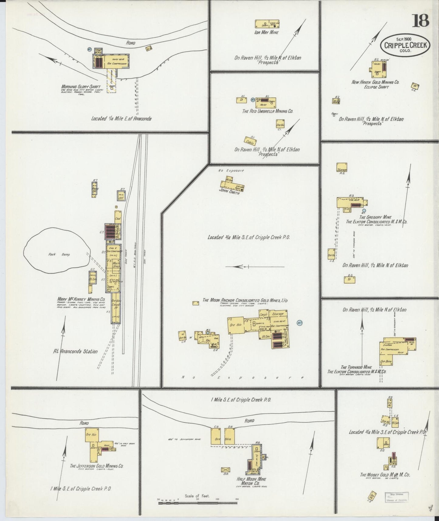 Sanborn Fire Insurance Map from Cripple Creek, Teller County, Colorado (1900), Sheet #0018 - Complete Map Set gallery image, historic Sanborn map, vintage wall art, Colorado Colorado
