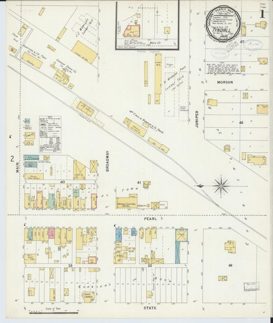 Sanborn Fire Insurance Map from Tyndall, Bon Homme County, South Dakota (1898), Sheet #0001 - Complete Map Set gallery image, historic Sanborn map, vintage wall art, South Dakota South Dakota