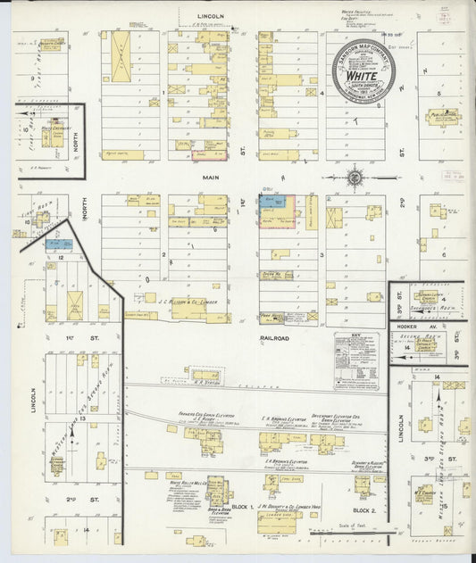 Sanborn Fire Insurance Map from White, Brookings County, South Dakota (1911), Sheet #0001 - Historic Sanborn Fire Insurance Map Print, vintage old map wall art, antique decor, genealogy gift, South Dakota South Dakota map