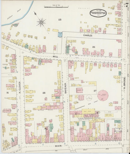 Sanborn Fire Insurance Map from Poughkeepsie, Dutchess County, New York (1887), Sheet #0007 - Complete Map Set gallery image, historic Sanborn map, vintage wall art, New York New York