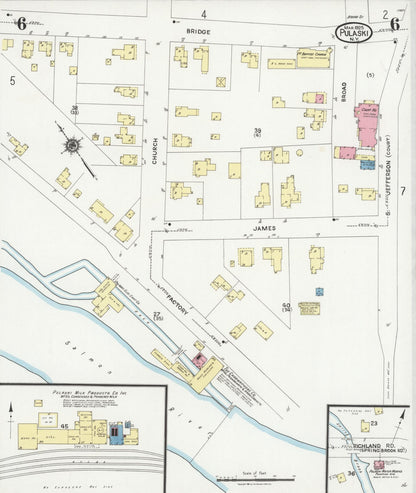 Sanborn Fire Insurance Map from Pulaski, Oswego County, New York (1925), Sheet #0006 - Historic Sanborn Fire Insurance Map Print, vintage old map wall art, antique decor, genealogy gift, New York New York map