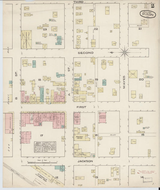 Sanborn Fire Insurance Map from Dixon, Solano County, California (1884), Sheet #0002 - Historic Sanborn Fire Insurance Map Print, vintage old map wall art, antique decor, genealogy gift, California California map