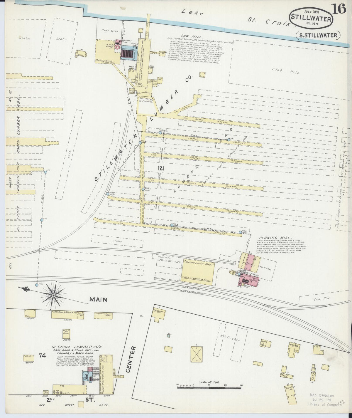 Sanborn Fire Insurance Map from Stillwater, Washington County, Minnesota (1891), Sheet #0016 - Historic Sanborn Fire Insurance Map Print, vintage old map wall art, antique decor, genealogy gift, Minnesota Minnesota map