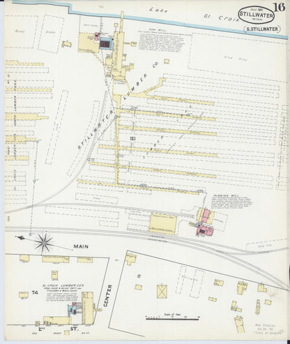 Sanborn Fire Insurance Map from Stillwater, Washington County, Minnesota (1891), Sheet #0016 - Historic Sanborn Fire Insurance Map Print, vintage old map wall art, antique decor, genealogy gift, Minnesota Minnesota map