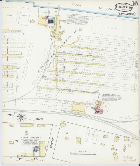 Sanborn Fire Insurance Map from Stillwater, Washington County, Minnesota (1891), Sheet #0016 - Historic Sanborn Fire Insurance Map Print, vintage old map wall art, antique decor, genealogy gift, Minnesota Minnesota map