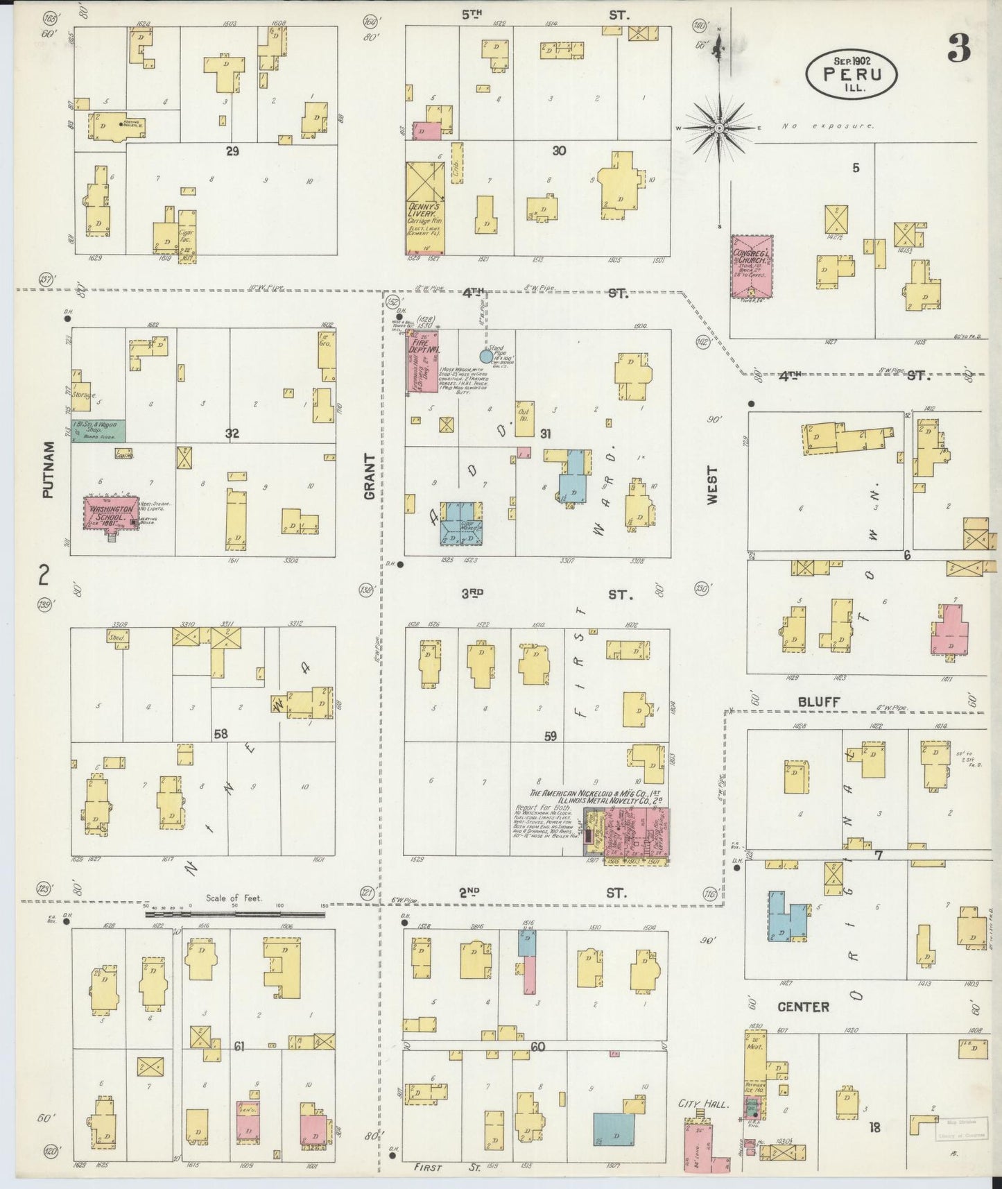 Sanborn Fire Insurance Map from Peru, La Salle County, Illinois (1902), Sheet #0003 - Complete Map Set gallery image, historic Sanborn map, vintage wall art, Illinois Illinois