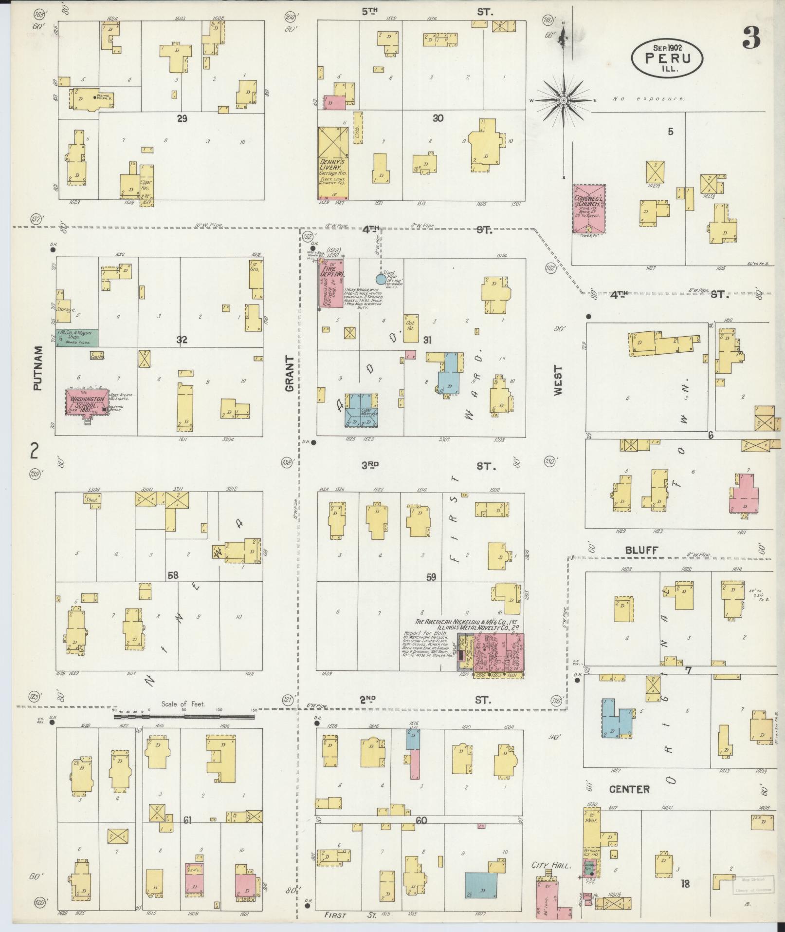 Sanborn Fire Insurance Map from Peru, La Salle County, Illinois (1902), Sheet #0003 - Complete Map Set gallery image, historic Sanborn map, vintage wall art, Illinois Illinois