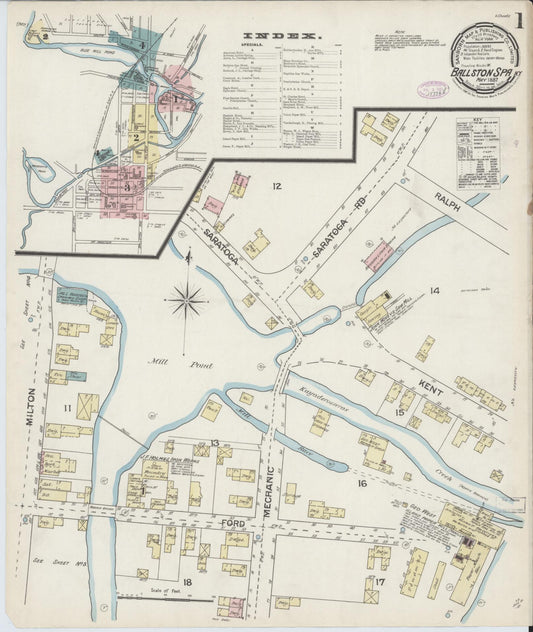 Sanborn Fire Insurance Map from Ballston Spa, Saratoga County, New York. (1887) – Historic Sanborn Fire Insurance Map Print