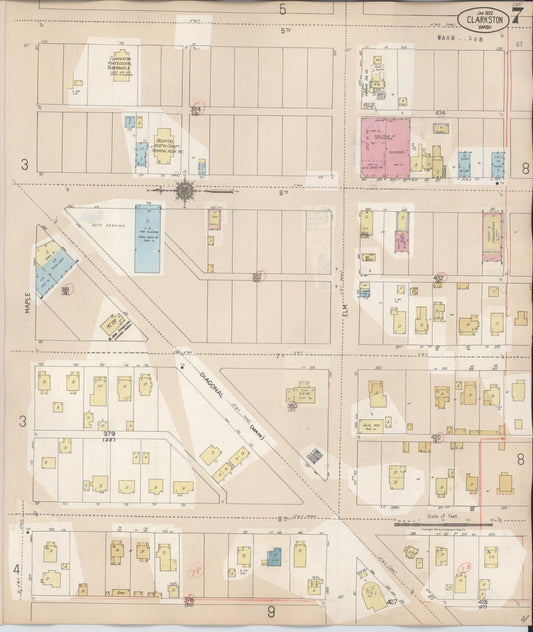 Sanborn Fire Insurance Map from Clarkston, Asotin County, Washington (1949), Sheet #0007 - Historic Sanborn Fire Insurance Map Print, vintage old map wall art, antique decor, genealogy gift, Washington Washington map