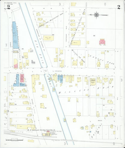 Sanborn Fire Insurance Map from Millersport, Fairfield County, Ohio (1946), Sheet #0002 - Historic Sanborn Fire Insurance Map Print, vintage old map wall art, antique decor, genealogy gift, Ohio Ohio map
