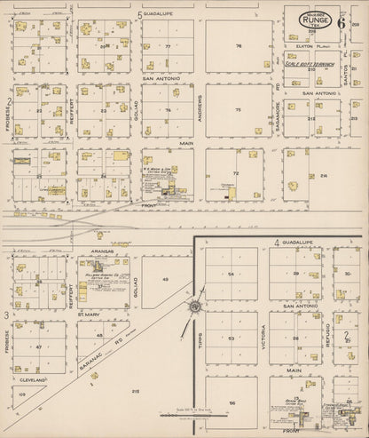 Sanborn Fire Insurance Map from Runge, Karnes County, Texas (1922), Sheet #0006 - Complete Map Set gallery image, historic Sanborn map, vintage wall art, Texas Texas