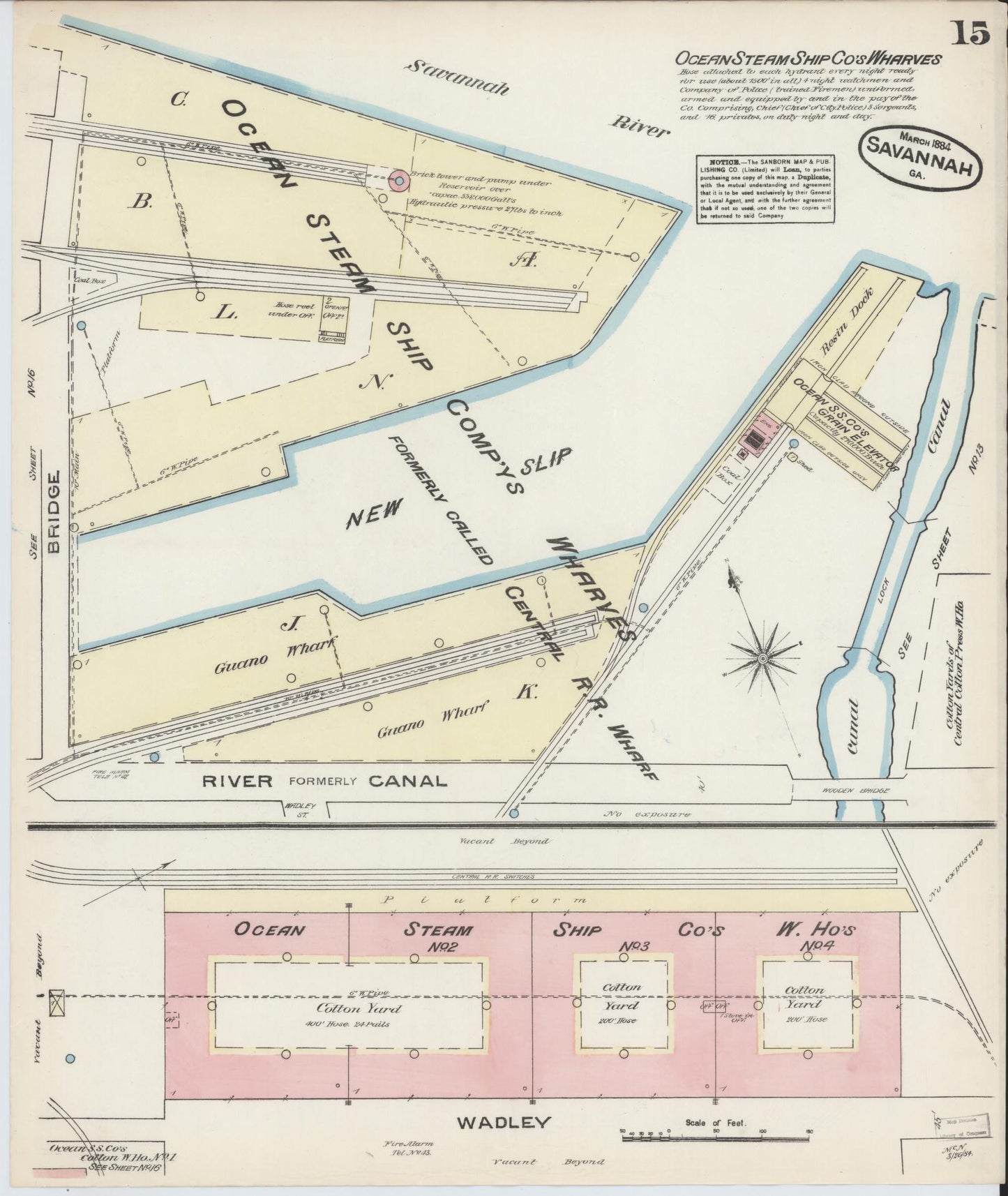 Sanborn Fire Insurance Map from Savannah, Chatham County, Georgia (1884), Sheet #0015 - Complete Map Set gallery image, historic Sanborn map, vintage wall art, Georgia Georgia