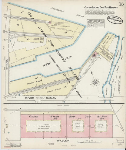 Sanborn Fire Insurance Map from Savannah, Chatham County, Georgia (1884), Sheet #0015 - Complete Map Set gallery image, historic Sanborn map, vintage wall art, Georgia Georgia
