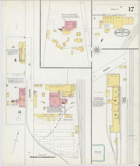 Sanborn Fire Insurance Map from Manchester, Chesterfield County, Virginia. (1905), Sheet 17 – Historic Sanborn Fire Insurance Map Print