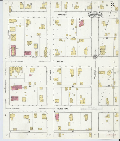 Sanborn Fire Insurance Map from Centreville, Saint Joseph County, Michigan (1921), Sheet #0003 - Complete Map Set gallery image, historic Sanborn map, vintage wall art, Michigan Michigan