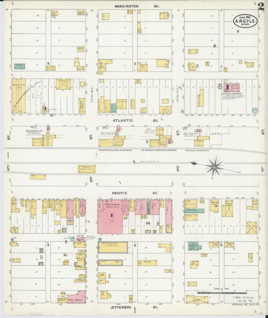 Sanborn Fire Insurance Map from Argyle, Marshall County, Minnesota (1904), Sheet #0002 - Historic Sanborn Fire Insurance Map Print, vintage old map wall art, antique decor, genealogy gift, Minnesota Minnesota map