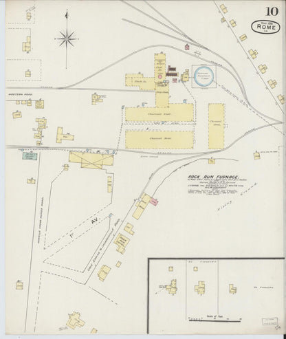 Sanborn Fire Insurance Map from Rome, Floyd County, Georgia (1888), Sheet #0010 - Complete Map Set gallery image, historic Sanborn map, vintage wall art, Georgia Georgia