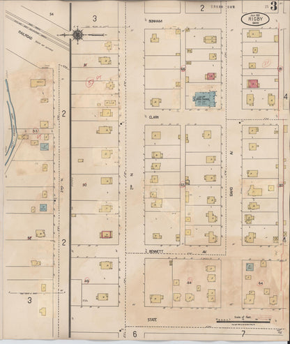 Sanborn Fire Insurance Map from Rigby, Jefferson County, Idaho (1943), Sheet #0003 - Complete Map Set gallery image, historic Sanborn map, vintage wall art, Idaho Idaho