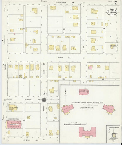 Sanborn Fire Insurance Map from Sulphur, Murray County, Oklahoma (1911), Sheet #0007 - Complete Map Set gallery image, historic Sanborn map, vintage wall art, Oklahoma Oklahoma