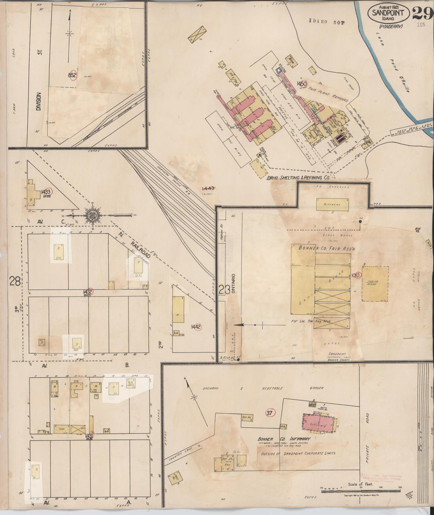 Sanborn Fire Insurance Map from Sandpoint, Bonner County, Idaho (1948), Sheet #0029 - Complete Map Set gallery image, historic Sanborn map, vintage wall art, Idaho Idaho