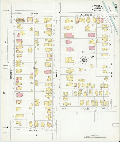 Sanborn Fire Insurance Map from Hornell, Steuben County, New York (1909), Sheet #0005 - Complete Map Set gallery image, historic Sanborn map, vintage wall art, New York New York