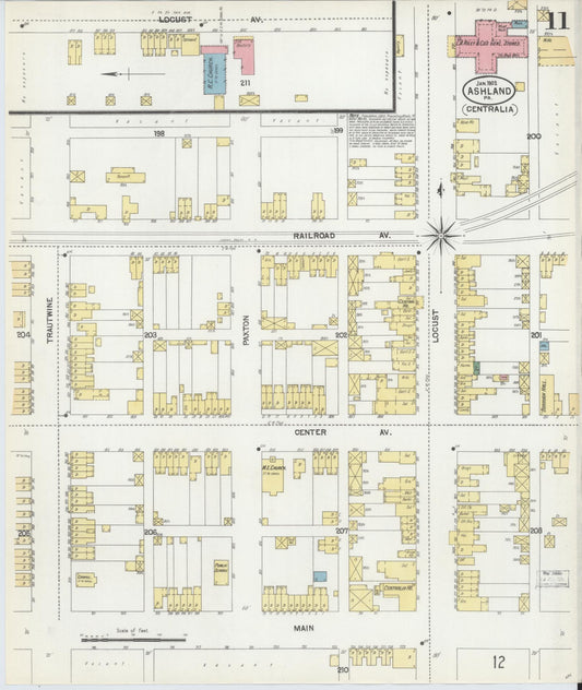 Sanborn Fire Insurance Map from Ashland, Schuylkill County, Pennsylvania (1902), Sheet #0011 - Historic Sanborn Fire Insurance Map Print, vintage old map wall art, antique decor, genealogy gift, Pennsylvania Pennsylvania map